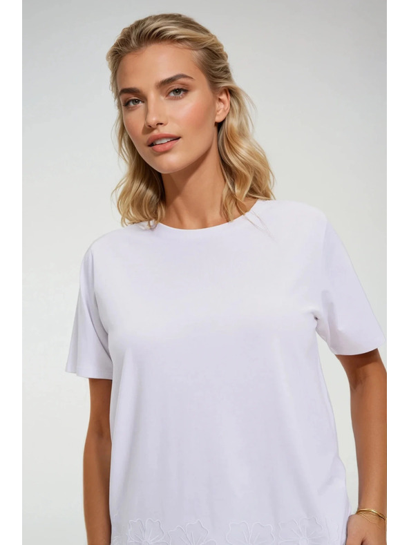 Moodo Бял топ с мадейра кант