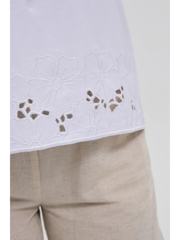 Moodo Бял топ с мадейра кант