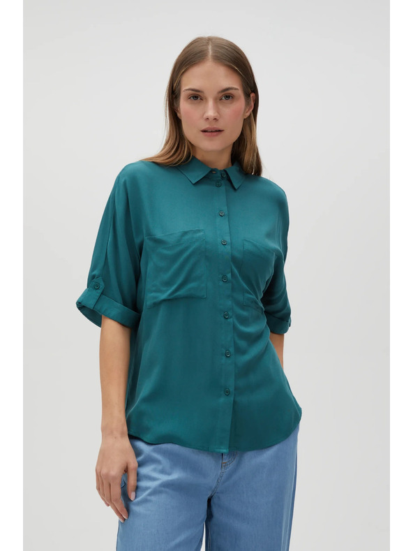 Moodo Зелена риза с променлива дължина на ръкавите