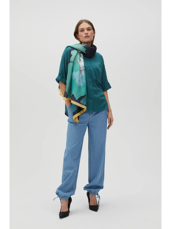 Moodo Зелена риза с променлива дължина на ръкавите