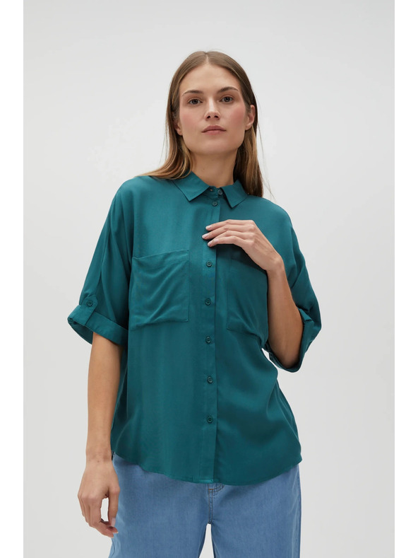 Moodo Зелена риза с променлива дължина на ръкавите