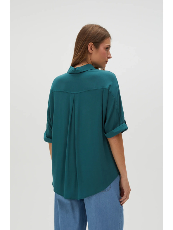 Moodo Зелена риза с променлива дължина на ръкавите
