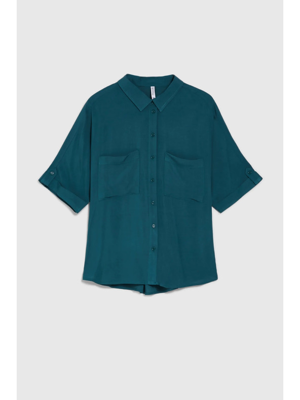 Moodo Зелена риза с променлива дължина на ръкавите