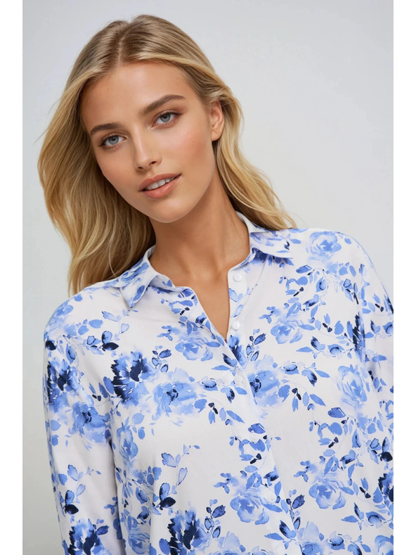 Moodo Светлосиня цветна риза Moodo