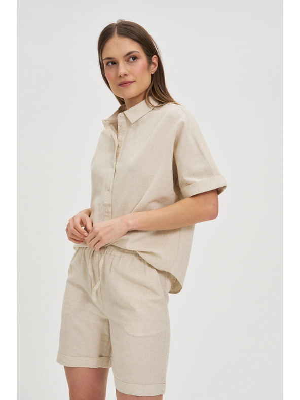 Moodo Бежова ленена риза