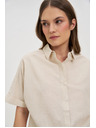 Moodo Бежова ленена риза
