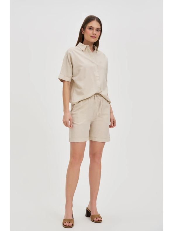 Moodo Бежова ленена риза