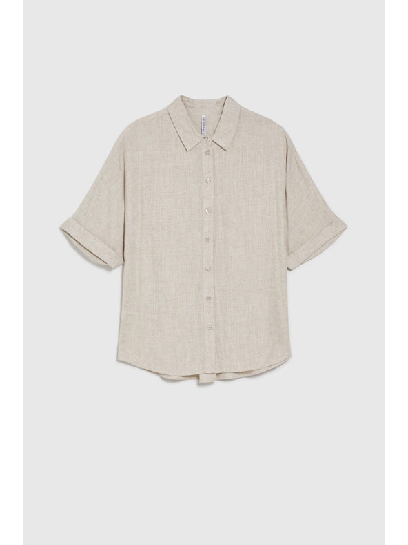 Moodo Бежова ленена риза