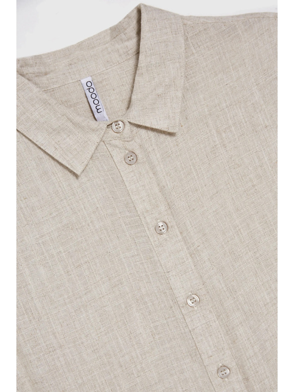 Moodo Бежова ленена риза