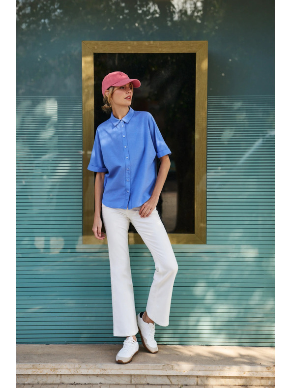 Moodo Дамска синя риза