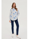 Moodo Дамска риза Moodo – бяла/синя