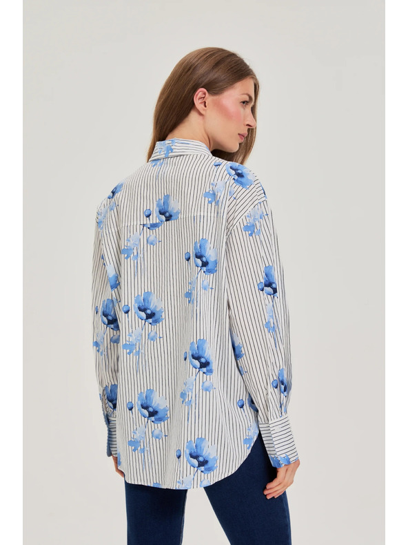 Moodo Дамска риза Moodo – бяла/синя