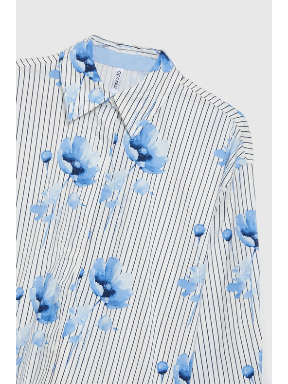 Moodo Дамска риза Moodo – бяла/синя