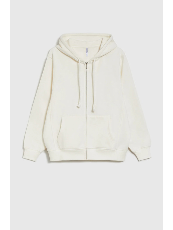 Moodo Дамски суитшърт с цип Moodo – бял цвят