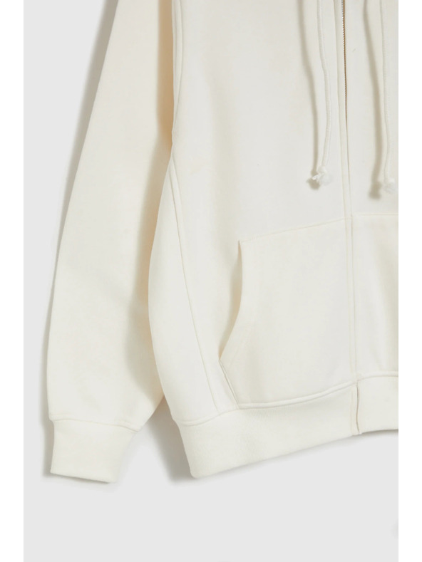 Moodo Дамски суитшърт с цип Moodo – бял цвят