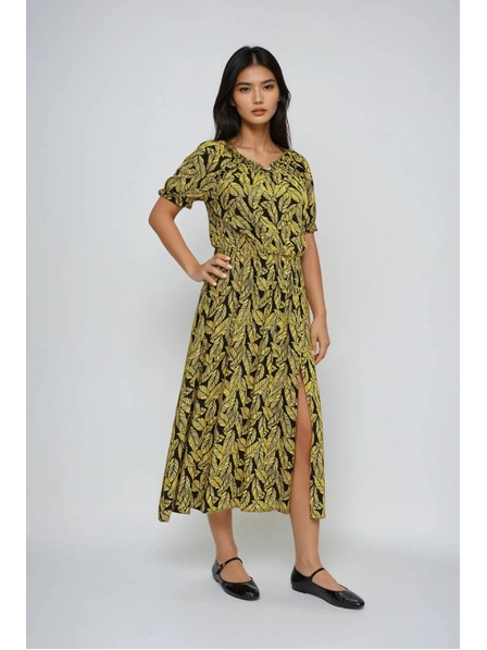 Moodo Дамски рокли Moodo - жълти