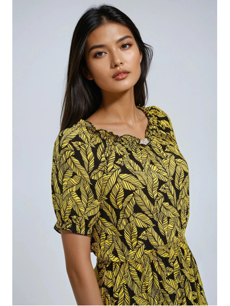 Moodo Дамски рокли Moodo - жълти