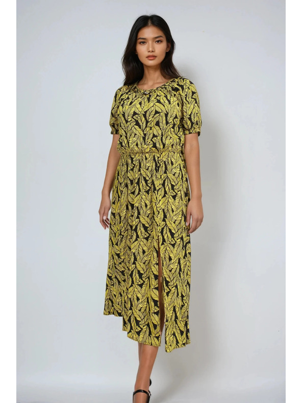 Moodo Дамски рокли Moodo - жълти