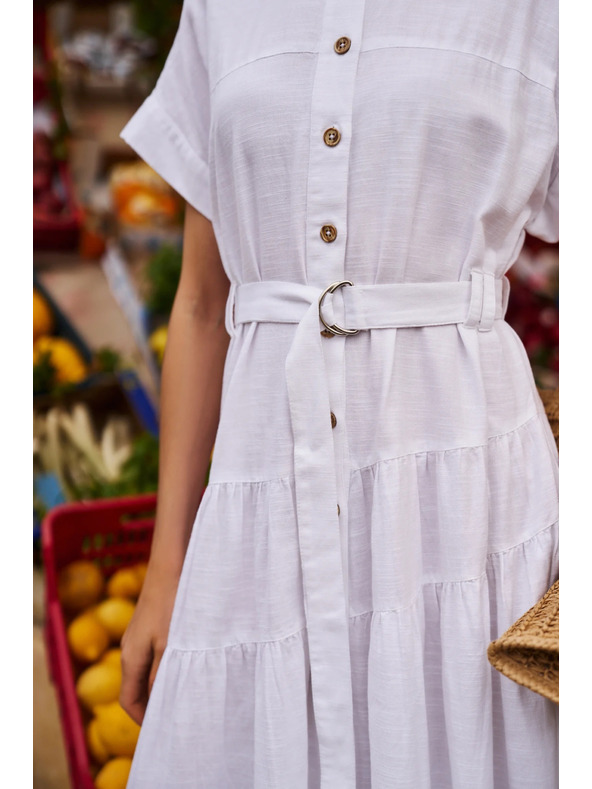 Moodo Дамски дълги ризови рокли Moodo - бели