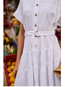 Moodo Дамски дълги ризови рокли Moodo - бели