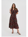 Moodo Дамски рокли Moodo червено-черни