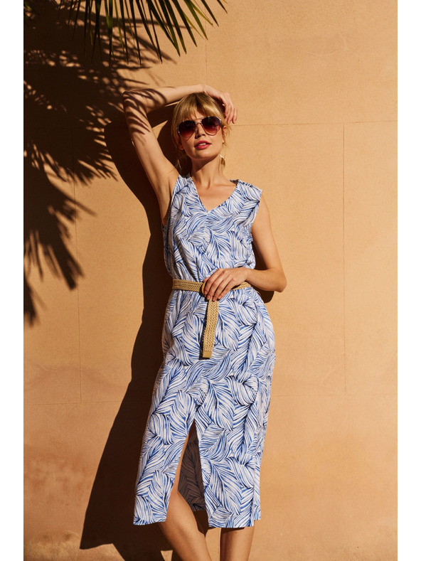 Moodo Светло сини рокли с колан