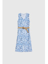 Moodo Светло сини рокли с колан
