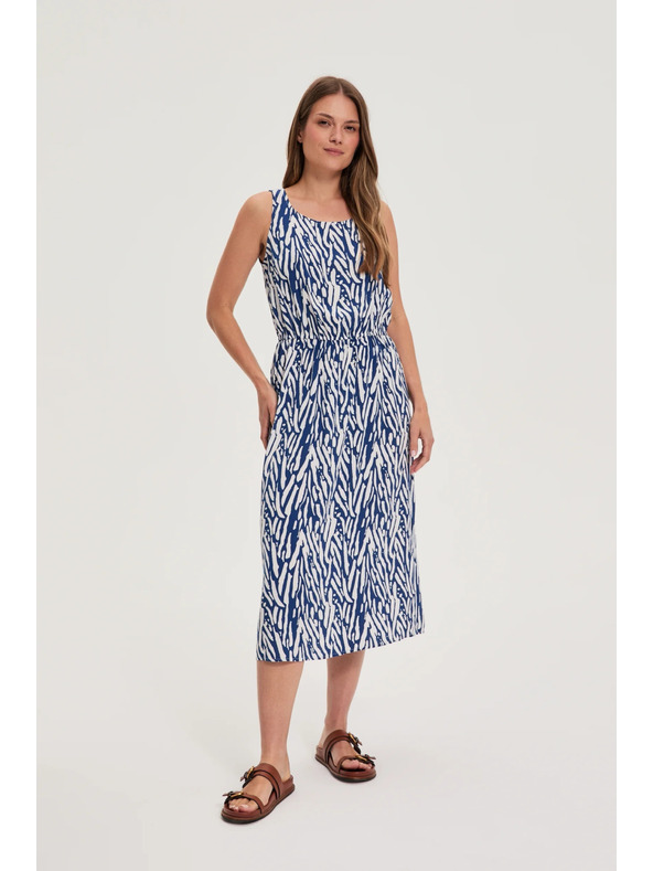 Moodo Дамска рокля Moodo синьо-бяла