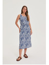 Moodo Дамска рокля Moodo синьо-бяла