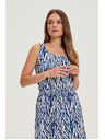 Moodo Дамска рокля Moodo синьо-бяла