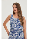 Moodo Дамска рокля Moodo синьо-бяла