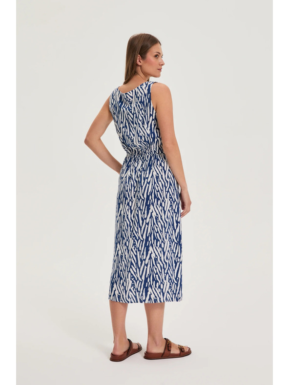 Moodo Дамска рокля Moodo синьо-бяла