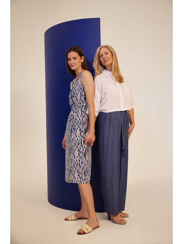 Moodo Дамска рокля Moodo синьо-бяла