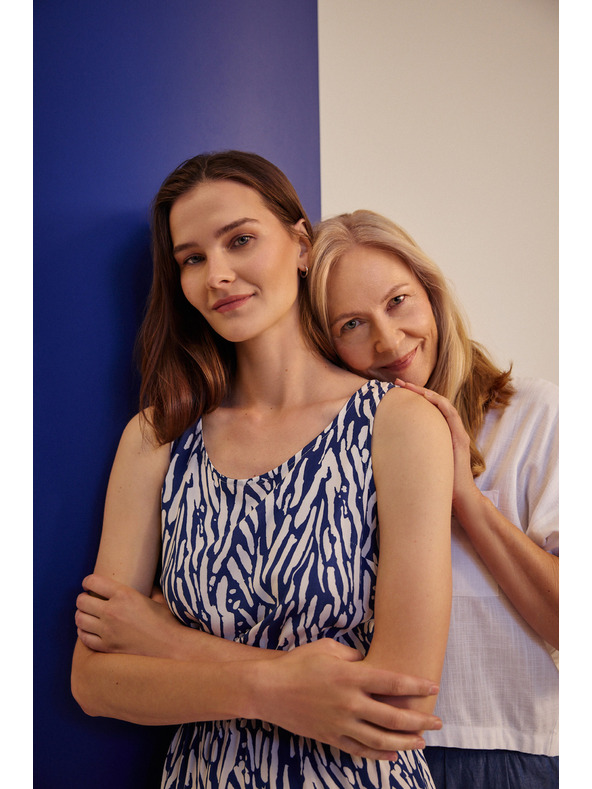 Moodo Дамска рокля Moodo синьо-бяла