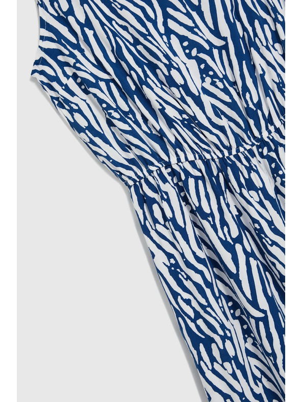 Moodo Дамска рокля Moodo синьо-бяла