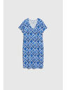 Moodo Дамска рокля Moodo синьо-бяла