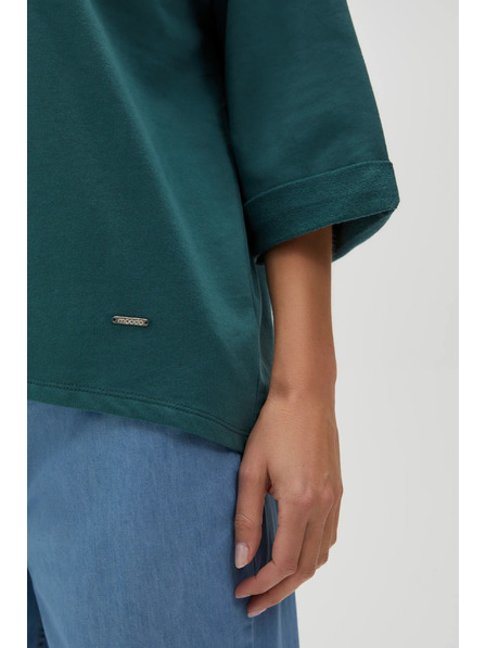 Moodo Зелен суитшърт с тричетвъртови ръкави