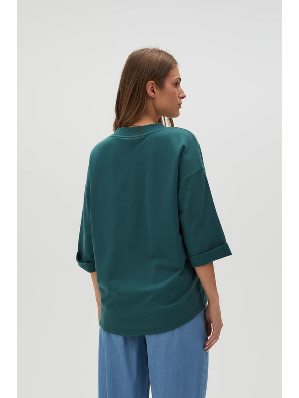 Moodo Зелен суитшърт с тричетвъртови ръкави