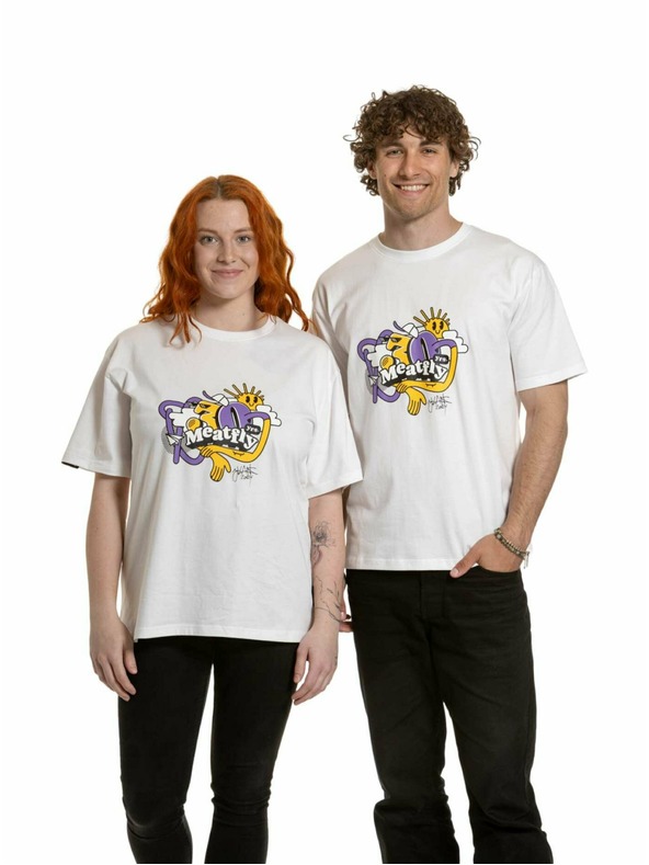 Meatfly Meatfly унисекс тениска Carter 30 Groove White