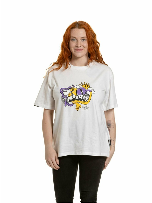 Meatfly Meatfly унисекс тениска Carter 30 Groove White