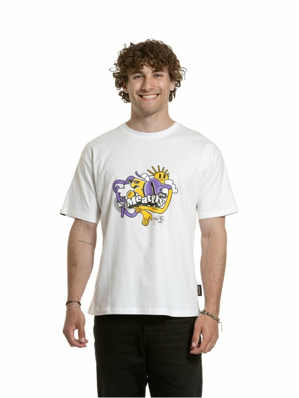 Meatfly Meatfly унисекс тениска Carter 30 Groove White