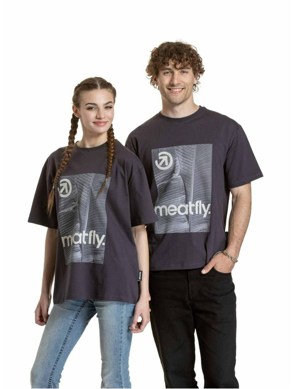 Meatfly Meatfly унисекс тениска Junglist Green Yellow Leaf | Сива