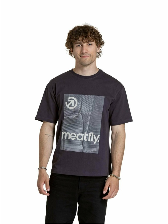 Meatfly Meatfly унисекс тениска Junglist Green Yellow Leaf | Сива