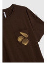 Moodo Дамска кафява тениска с принт