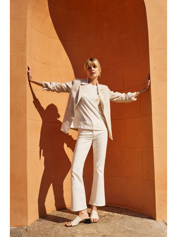 Moodo Дамска бяла тениска с принт