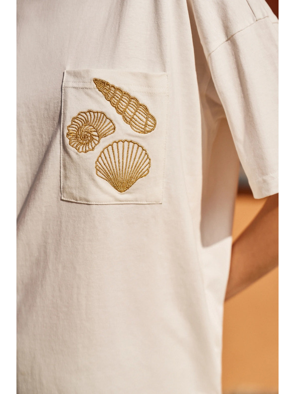 Moodo Дамска бяла тениска с принт