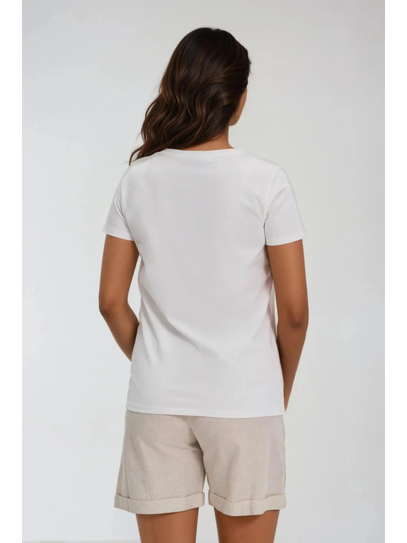 Moodo Дамска бяла тениска с принт