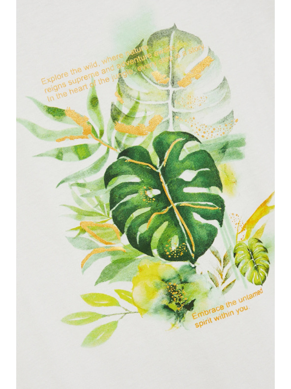 Moodo Дамска бяла тениска с принт