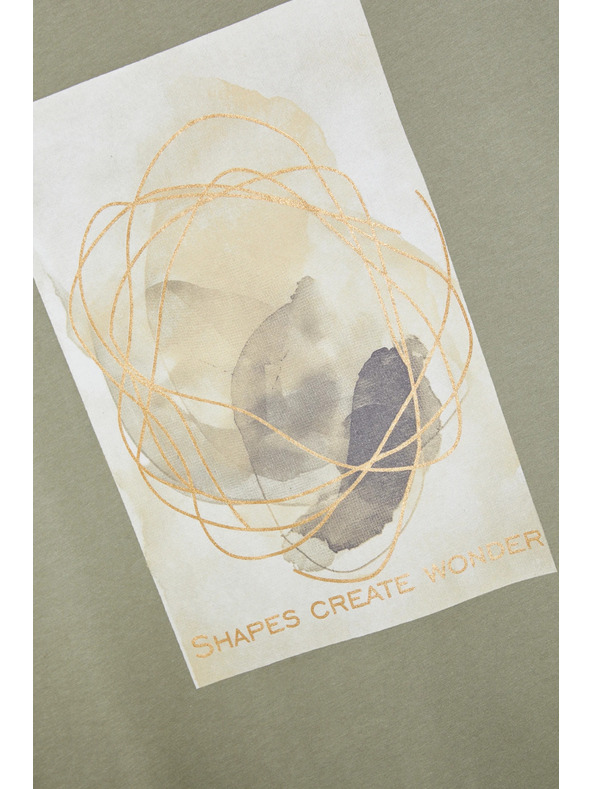 Moodo Дамска тениска с принт Moodo – маслинена