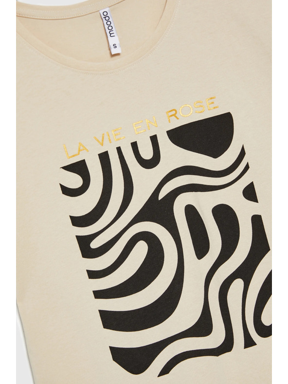 Moodo Дамска тениска Moodo – бежова